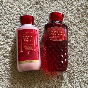 Bath and Body Works Winter Candy Apple Body Wash and Body Lotion